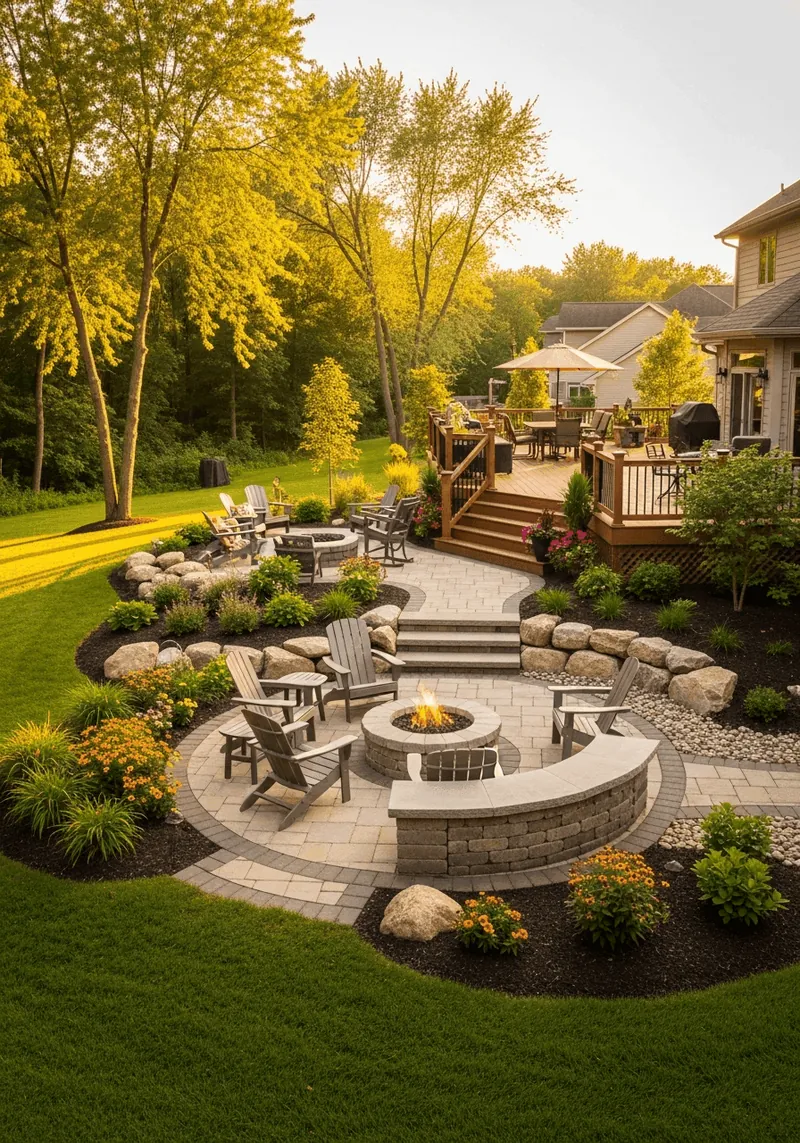 Deck with Fire Pit Area